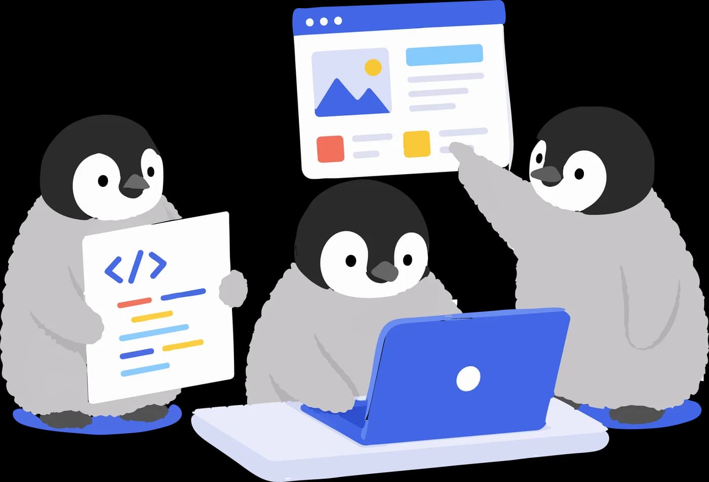 一緒に進めるPICOペンギンたち